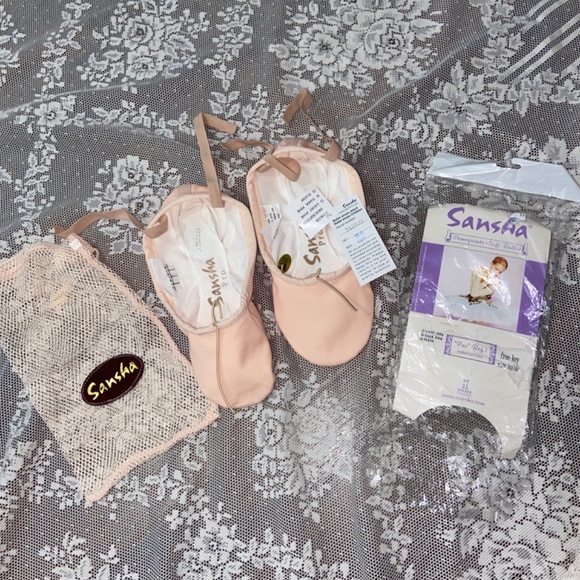 NEW Sansha Canvas Pro Ref.1 Demi-pointe Soft Ballet Slippers shoes Pink - Picture 4 of 15